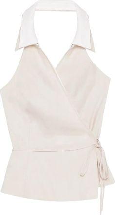 SIMKHAI Campbell wikkeltop met kraag - Beige