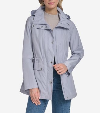 Cole Haan Womens Packable Short Parka - Blue Size Medium