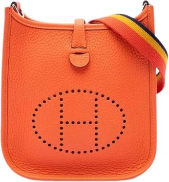 Herm&egrave;s Pre-owned Evelyne Amazone - Dames - Vintage Schoudertas - Oranje - ONE Size - Leer - Vintage