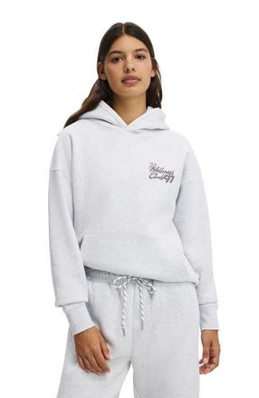 Cotton On Womens Active Plush Premium Graphic Hoodie in Cloudy Grey Marle Love Bw at Nordstrom, Size Xx-Small