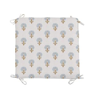 Ballard Designs Replacement Ottoman Cushion with Zipper - 24x23 - Box Edge, Montrose Cornflower - Ballard Designs