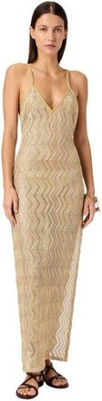 Missoni Long Mesh Cover-up With Zigzag Pattern And Sequins in Gold at Nordstrom, Size 40 It