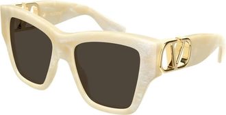 Valentino Vg0052S Zonnebril - Dames - Accessoires - Wit - Maat: 53 MM Nylon