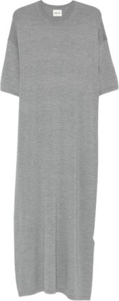 Khaite Grijze Wol Midi Jurk - Dames - Kleedjes - Grijs - S - Wol - Kleedjes