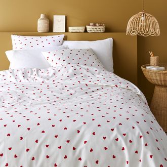 La Redoute Interieurs Bedset van 50% gerecycled katoen, vierkant kussensloop Scacco rood
