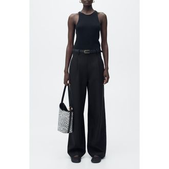 Mango Belted Sleeveless Jumpsuit in Black at Nordstrom Rack, Size Medium