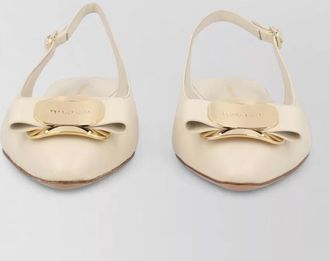 Ferragamo slingback ballerina shoes pointed toe bow