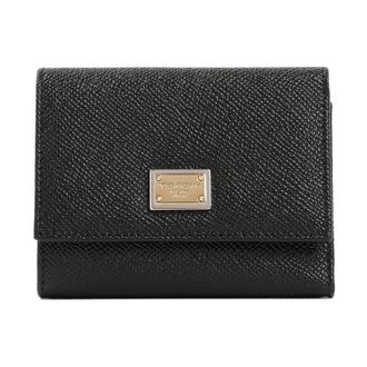 Dolce & Gabbana Wallets & Cardholders, female, Black, Size: ONE SIZE Dauphine Calfskin French Flap Wallet