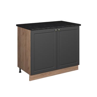 Vicco Mueble Bajo Para Fregadero Fame-line, Antracita-oro Landhaus/roble Dorado, 100 Cm, Et Antracita, Vicco