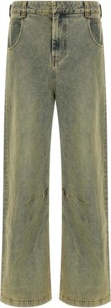 Entire studios Gem Surface Wave Jeans - Dames - Regular Fit Jeans - Geel - XS - Katoen - Jeans