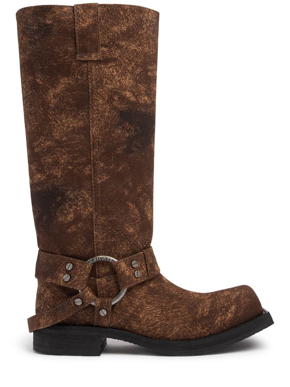 【25SS NEW】Acne Studios_women / Brenta レザーアンクルブーツ Brenta leather ankle boots in brown - Acne Studios | Mytheresa