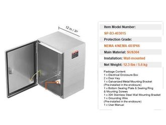 OEM Caja El&eacute;ctrica, Resistente Al Agua Ip66, Acero Inoxidable 304 Duradero