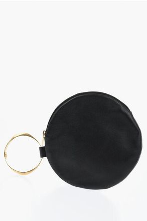 The Row Wrist Bag ROUND in Pelle con Chiusura a Zip taglia Unica
