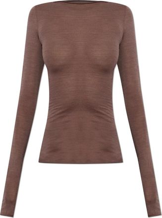 Rick Owens LS T - Dames - Longsleeves - Paars - M - Wol - Tops