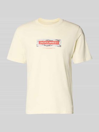 Jack & Jones Jack & Jones T-Shirt mit Logo und Rundhalsausschnitt in Ecru, Gr&ouml;&szlig;e XXL
