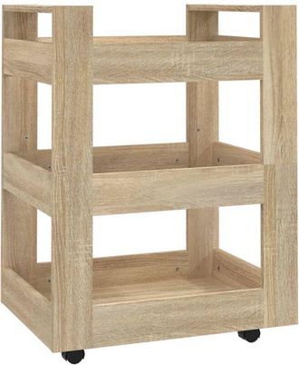 vidaXL Carrito de cocina madera contrachapada color roble 60x45x80 cm vidaXL
