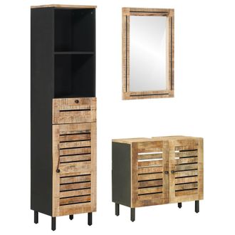 vidaXL Juego De Muebles De Ba&ntilde;o 3 Uds. Natural 38 X 33 X 160 Cm Vidaxl