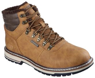 Skechers Winterstiefel SKECHERS CORADO-MEMPHIS, Herren, Gr. 45, hellbraun, Lederimitat, Schuhe Winterstiefel, Schn&uuml;rstiefel mit Warmfutter