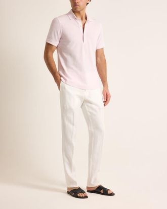 Orlebar Brown Bruno Pique Classic Fit Pique Polo in Macaron Pink at Nordstrom, Size Xx-Large