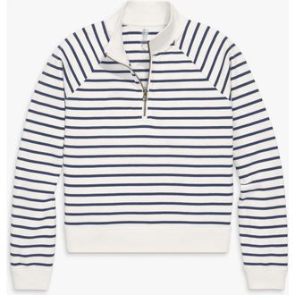primary Adult Half-Zip Sweatshirt in Sunwashed Navy Ivory Stripe at Nordstrom, Size Xx-Large