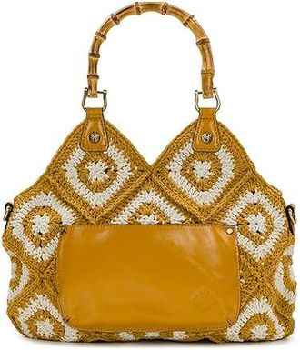 Patricia Nash Delphi Crochet C/B Cross Body Womens Handbags Mango 838, Cotton/Crochet/Diamond