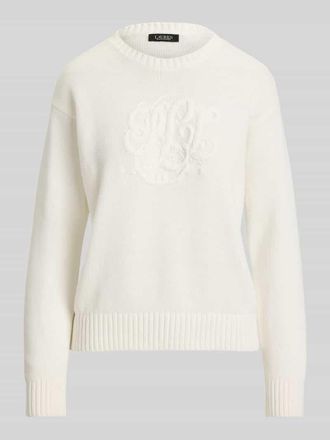 Lauren Ralph Lauren Sweatshirt mit Logo Stitching in Weiss, Gr&ouml;&szlig;e XL