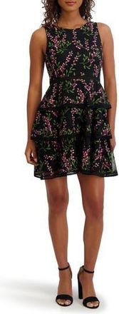 Kensie Embroidered Minidress in Black Multi at Nordstrom Rack, Size 10