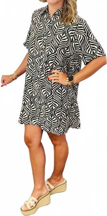 THML Clothing Geometric Mini Dress In Black & White