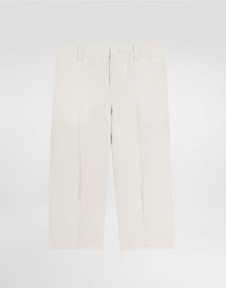 Dolce & Gabbana Linen Trousers - Man Beige 12 Years