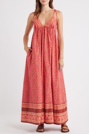 Free People Sorrento Stroll Print Maxi Dress in Tart Berry Combo at Nordstrom, Size X-Small
