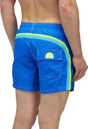 Sundek Mens Elastic Waist Boardshort, Swim Trunks 14 Length 5 Inseam, A2201 - Over Sky, X-Large