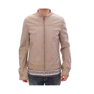 Dolce & Gabbana Elegante Beige Leren Lamsvacht Jas - Heren - Leren en Su&egrave;de Jassen - Beige - L - Katoen - Jassen