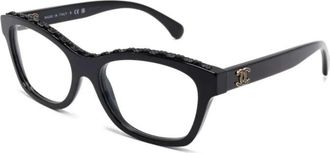 Chanel Glasses, female, Black, Size: 52 MM Butterfly Eyeglasses