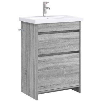 vidaXL Juego De Muebles De Ba&ntilde;o Sonoma Gris 61 X 40 X 84,5 Cm Vidaxl
