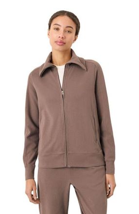 Pact Organic Cotton CloudKnit Zip Jacket in Deep Taupe at Nordstrom, Size Xx-Large