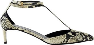 Khaite Beige Python-Ge&euml;tste Leren Pumps - Dames - Pumps - Veelkleurig - 37 1/2 EU - Schoenen