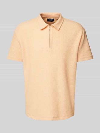 Mc Neal Regular Fit Poloshirt mit Rei&szlig;verschluss in Apricot, Gr&ouml;&szlig;e L