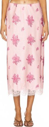 LoveShackFancy Malina Midi Skirt In Berrywood