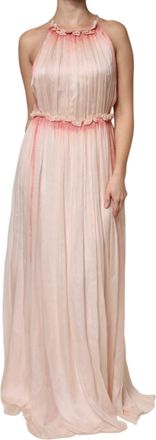 Alberta Ferretti Sleeveless Pleated A-line Maxi Womens Dress (Pre-Owned)