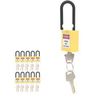 OEM Paquete De 10 Candados Antipolvo De Nailon De 38 Mm Para Ingenier&iacute;a Industrial, Herramienta De Seguridad Para Aislamiento En F&aacute;bricas, Color Amarillo