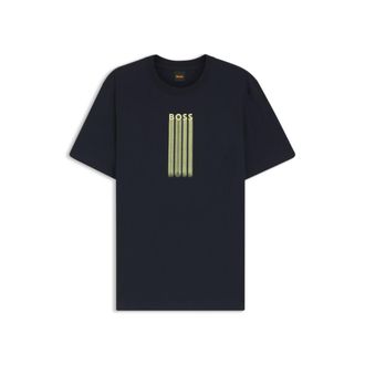 BOSS Logo-artwork T-shirt in cotton jersey