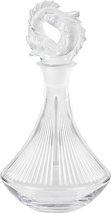 Lalique 2 Poissons Clear Crystal Decanter