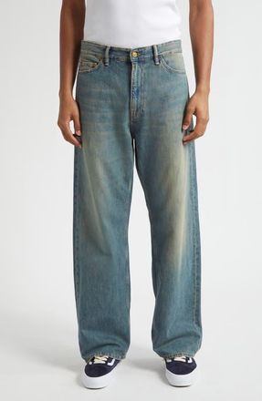 Stockholm Surfboard Club Frank Relaxed Straight Leg Jeans in Sand Blue at Nordstrom, Size 28