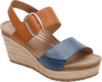Aetrex Womens Ashley Wedge Sandals In Blue