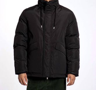 Far Afield Sander Long Sleeve Puffer Jacket In Meteorite Black