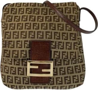 Fendi Pre-owned Cross Body Bags, female, Brown, Size: ONE SIZE Pre-owned Vintage Pochette Shoulder Bag