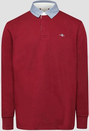 GANT Mens Fit Chambray Rugger Sweatshirt in Red - Size Medium