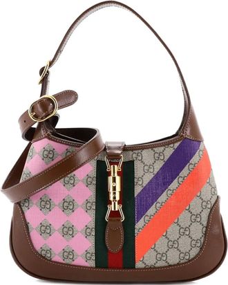 Gucci Jackie 1961 kleine tas met GG gecoat canvas - Bruin