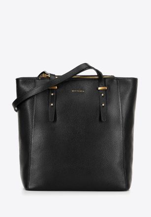 Wittchen Dames leren shoppertas hoog zwart natuurlijk leer