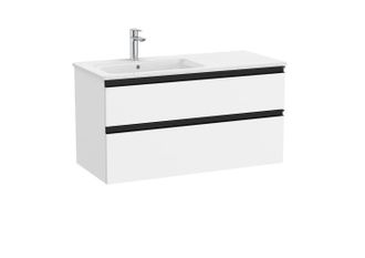 Roca Conjunto Mueble The Gap 1000x460 2 Cajones + Lavabo Izquierda Blanco Mate